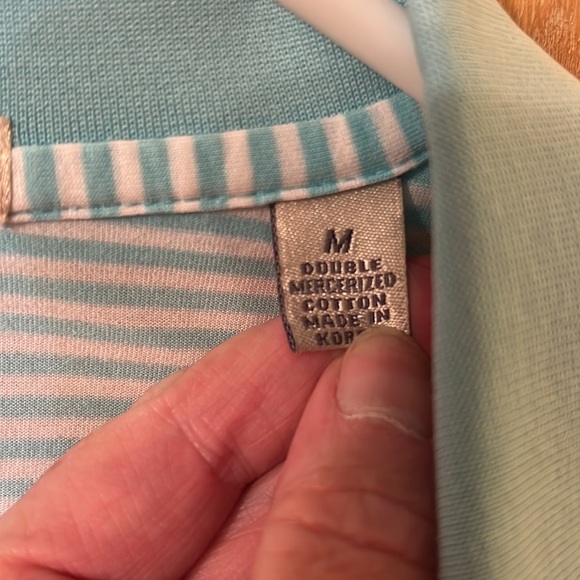 Peter Millar golf polo style striped shirt size Medium - Picture 4 of 4